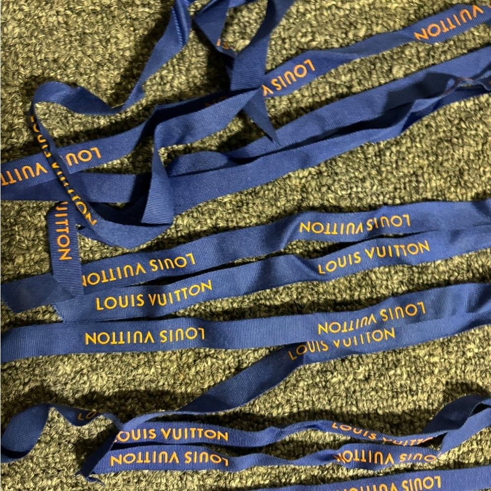 Louis Vuitton Blue Ribbon with Gold Logo Bundle